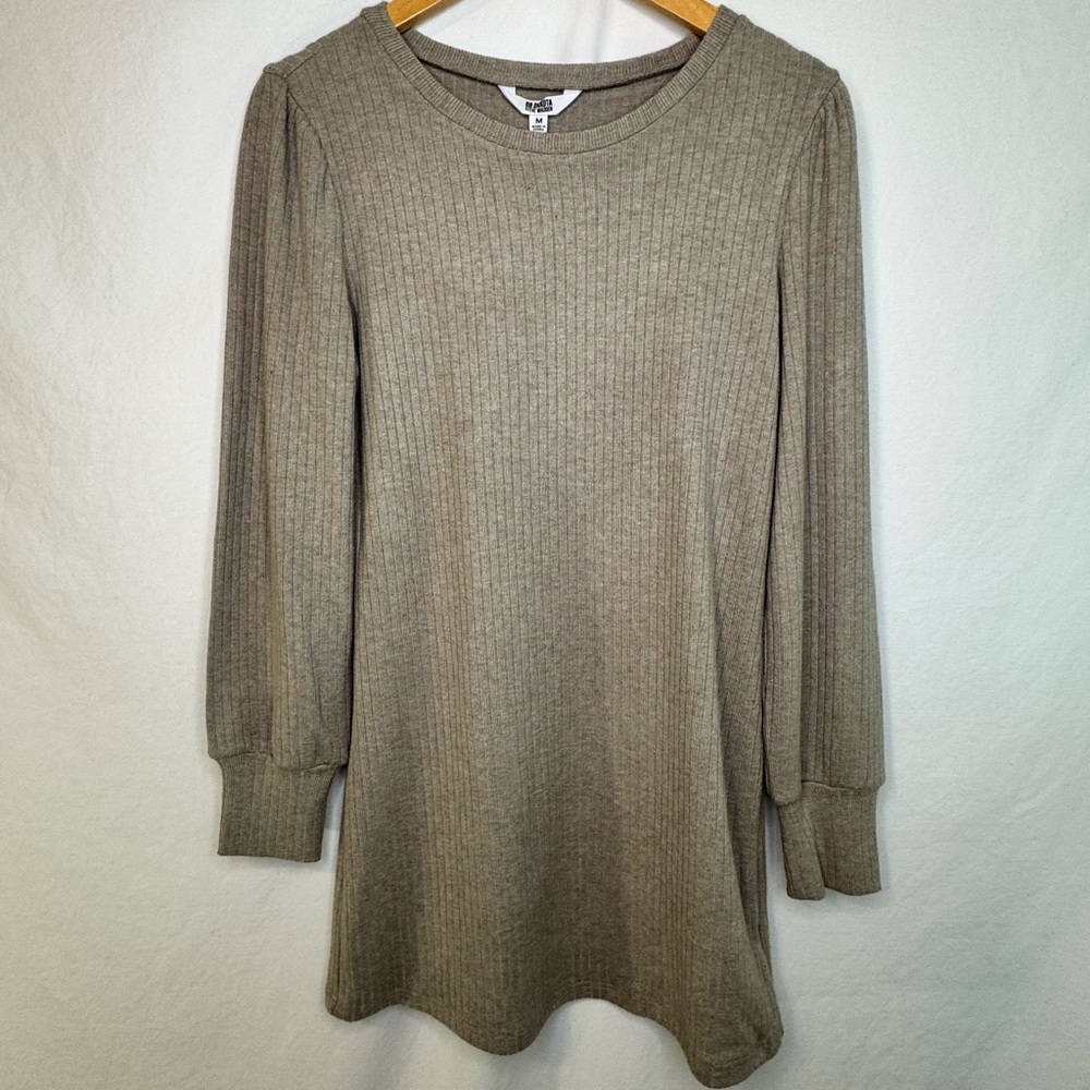 NWT BB Dakotan Tan Ribbed Sweater Dress Women’s Size Medium